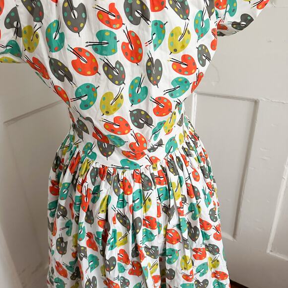 Bernie Dexter Artist Paint Palette Pin-Up Dress, Size Medium - Picture 6 of 7